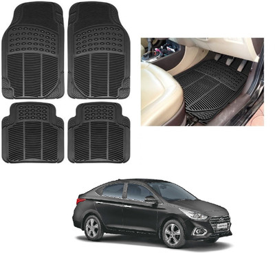 ROSHNEER ENTERPRISES Rubber Standard Mat For  Hyundai Verna(Black)