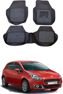 Arnejaa Leatherite 7D Mat For  Fiat Punto(Red, Black)