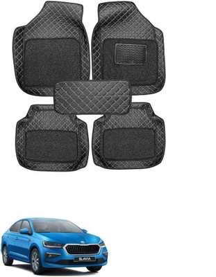 Arnejaa Leatherite 7D Mat For  Skoda Slavia(Black)