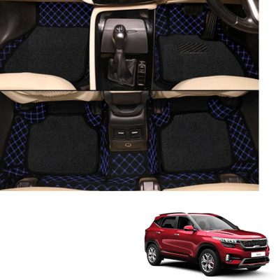 Autoclow Leatherite 7D Mat For  Kia Seltos(Blue, Black)