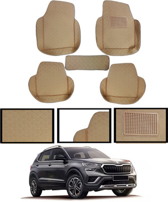 ABJD Leatherite 7D Mat For  Skoda Kushaq(Beige)
