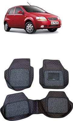 ARNEJA Leatherite 7D Mat For  Chevrolet Aveo U-VA(Red, Black)