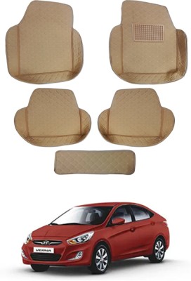 MATIES Leatherite 7D Mat For  Hyundai Verna(Beige)