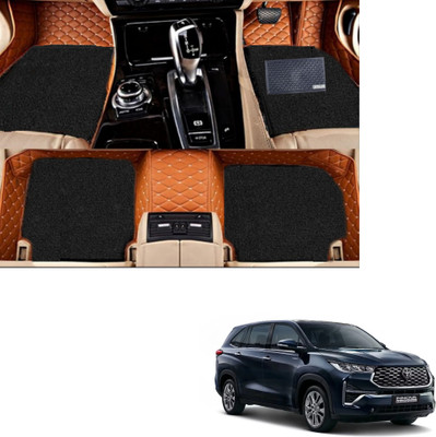 Autoclow Leatherite 7D Mat For  Toyota Innova Hycross (7 Seater)(Brown, Black)