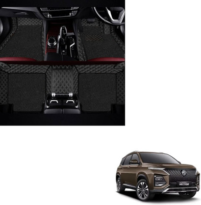 Autoclow Leatherite 7D Mat For  MG Hector Plus (7 Seater)(Silver, Black)