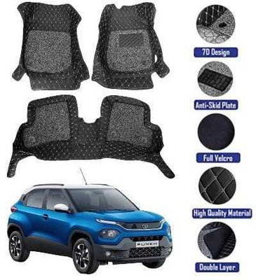 GENFRID Leatherite 7D Mat For  Tata Punch(Black)