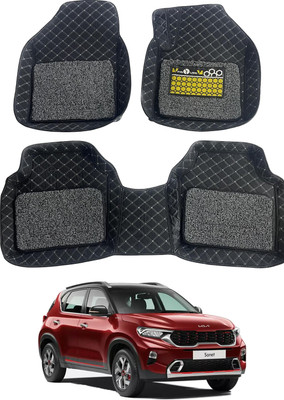 INSURE AUTOMOTIVE Leather 7D Mat For  Kia Sonet(Black)