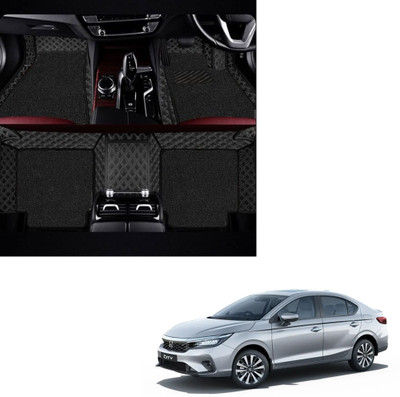 Autoclow Leatherite 7D Mat For  Honda City(Silver, Black)