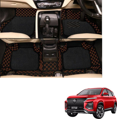 Autoclow Leatherite 7D Mat For  MG Hector Plus(Beige, Black)