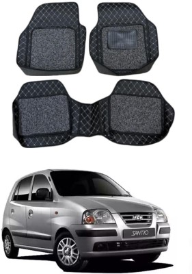 ARNEJA Leatherite 7D Mat For  Hyundai Santro(Silver, Black)