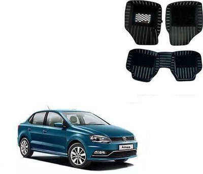Autorepute Leather 9D Mat For  Volkswagen Ameo(Black)