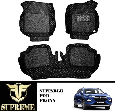 Fit Fly Leather 7D Mat For  Maruti Fronx(Silver, Black)