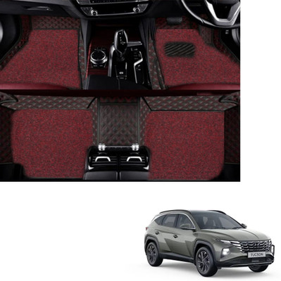 Autoclow Leatherite 7D Mat For  Hyundai Tucson(Red, Black)