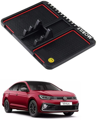 GS Grow n Shine Rubber Standard Mat For  Volkswagen Virtus(Black)