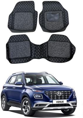 arneja trading company Leatherite 7D Mat For  Hyundai Venue(Silver, Black)