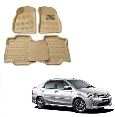 SLSHILPA Plastic 3D Mat For  Toyota Etios(Beige)