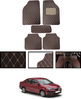 MATIES Leatherite Standard Mat For  Toyota Etios(Brown)