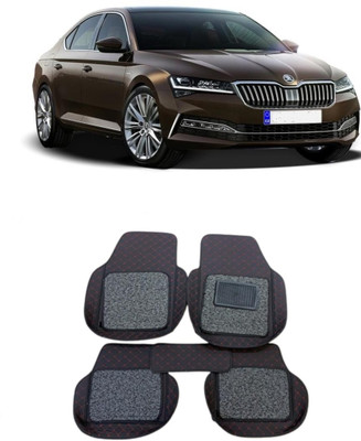 ARNEJA Leatherite 7D Mat For  Skoda Superb(Red, Black)