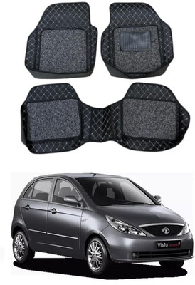 ARNEJA Leatherite 7D Mat For  Tata Indica Vista(Silver, Black)