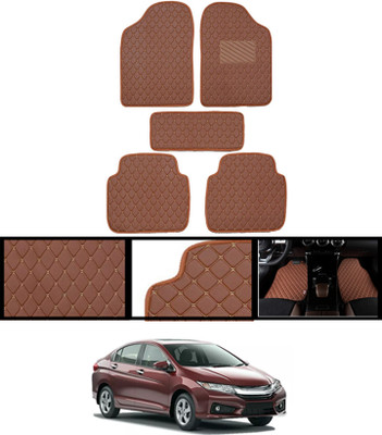 MSNP Leatherite Standard Mat For  Honda Universal For Car(Brown)