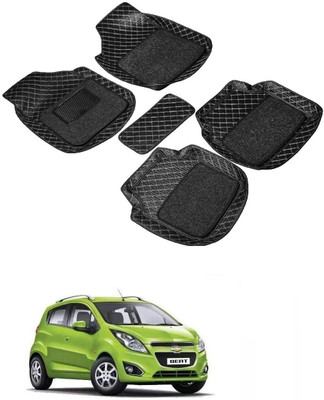Autocom Leatherite 7D Mat For  Chevrolet Beat(Black)