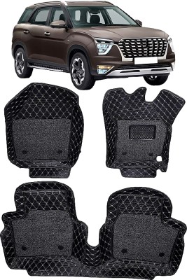 INSURE AUTOMOTIVE Leather 7D Mat For  Hyundai Alcazar(Black)