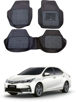 Arnejaa Leatherite 7D Mat For  Toyota Corolla Altis(Red, Black)