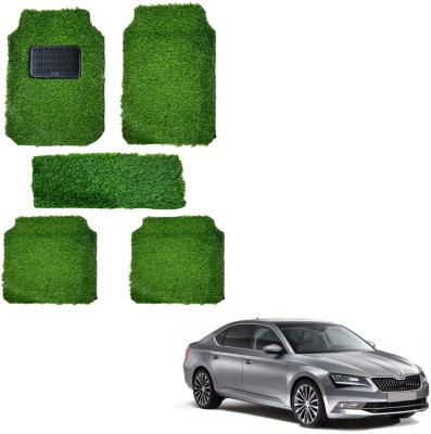 Oshotto Rubber, Plastic Standard Mat For  Skoda Superb(Green)