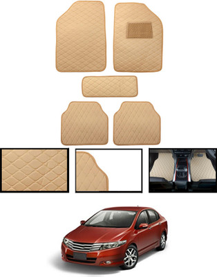 ABJD Leatherite Standard Mat For  Honda Universal For Car(Beige)