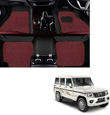 Autoclow Leatherite 7D Mat For  Mahindra Bolero(Red, Black)