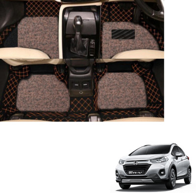Autoclow Leatherite 7D Mat For  Honda WRV(Beige, Brown)