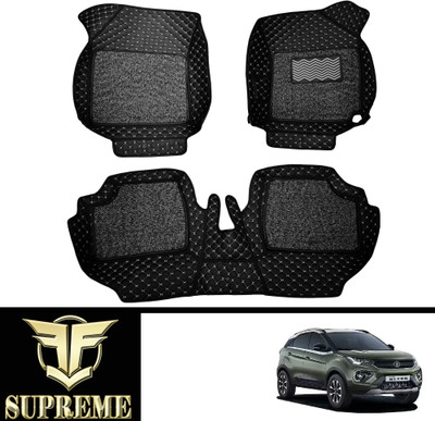 Fit Fly Leather 7D Mat For  Tata Nexon(Silver, Black)