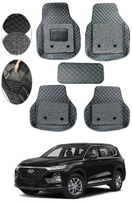 SLSHILPA Leather 7D Mat For  Hyundai SantaFe(Black)