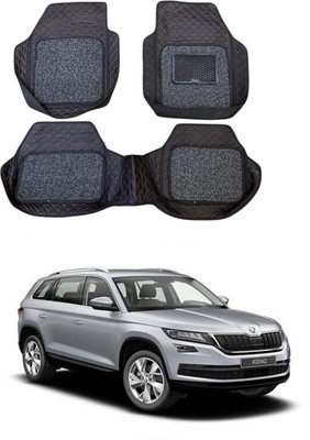 Arnejaa Leatherite 7D Mat For  Skoda Kodiaq(Red, Black)