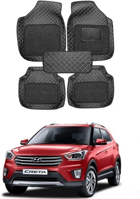 arneja trading company Leatherite 7D Mat For  Hyundai Creta(Silver, Black)