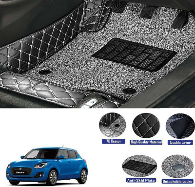kuntaill Leather 7D Mat For  Maruti Swift(Black)