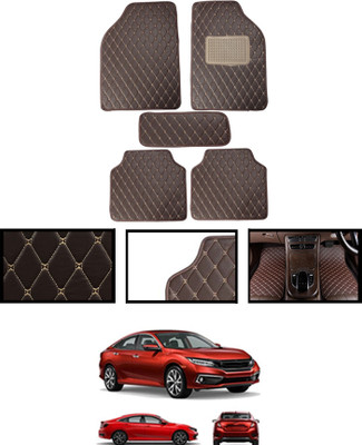 ABJD Leatherite Standard Mat For  Honda Civic(Brown)