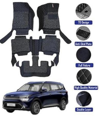 GENFRID Leatherite 7D Mat For  Kia Carens (7 Seater)(Silver, Black)