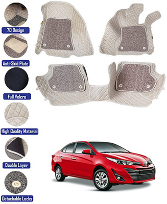 MATIES Leatherite 7D Mat For  Toyota Yaris(Beige)