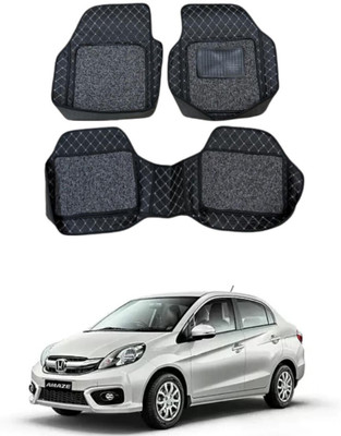 Arnejaa Leatherite 7D Mat For  Honda Amaze(Silver, Black)