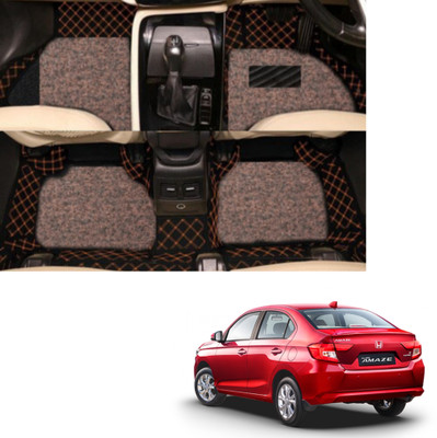 Autoclow Leatherite 7D Mat For  Honda Amaze(Beige, Brown)