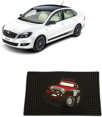 ARNEJA Rubber Standard Mat For  Skoda Rapid(Black)