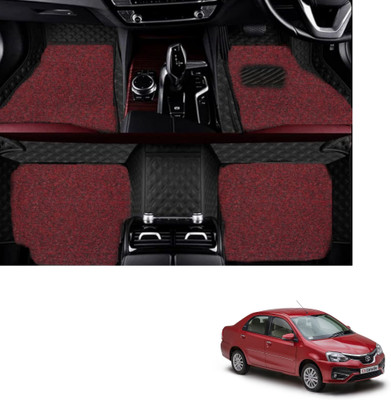 Autoclow Leatherite 7D Mat For  Toyota Etios(Black, Red)