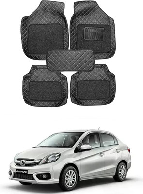 arneja trading company Leatherite 7D Mat For  Honda Amaze(Silver, Black)