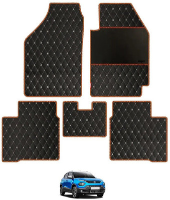 elegant Leatherite Standard Mat For  Tata Punch(Black, Orange)
