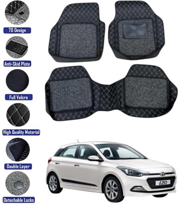 GENFRID Leather 7D Mat For  Hyundai i20(Black, Silver)