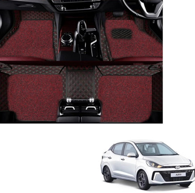 Autoclow Leatherite 7D Mat For  Hyundai Aura(Red, Red)