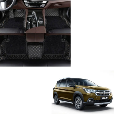 Autoclow Leatherite 7D Mat For  Maruti Suzuki XL6(Gold, Black)
