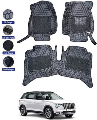 MATIES Leatherite 8D Mat For  Hyundai Alcazar(Black)