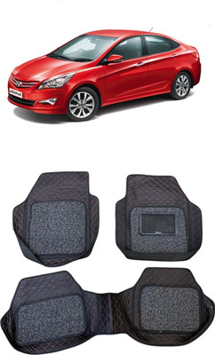 Arnejas Leatherite 7D Mat For  Hyundai Verna Transform(Red, Black)